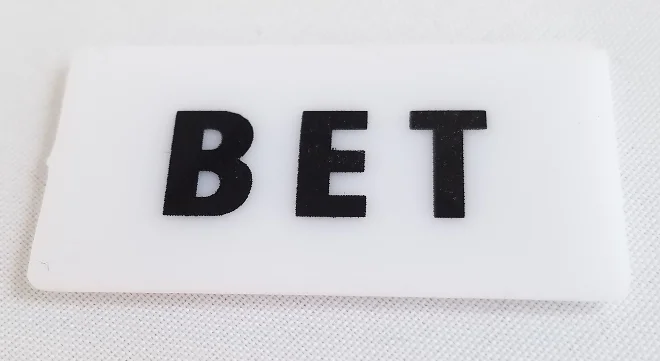 (image for) " BET " Legend Inset for Retangle Lighted Buttons