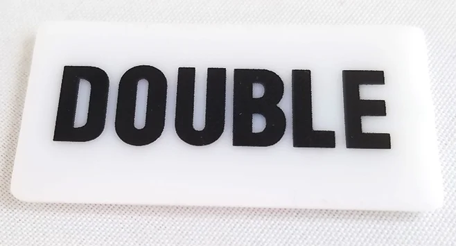 (image for) " DOUBLE " Legend Inset for Retangle Lighted Buttons