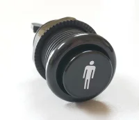 (image for) BLACK - PLAYER 1 LOGO LONG LENGTH BUTTON - NO SWITCH