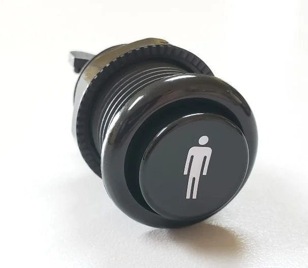 (image for) BLACK - PLAYER 1 LOGO LONG LENGTH BUTTON - NO SWITCH
