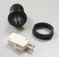 (image for) BLACK - PLAYER 2 LOGO LONG LENGTH BUTTON WITH MICRO SWITCH