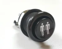 (image for) BLACK-PLAYER 2 LOGO LONG LENGTH BUTTON - NO SWITCH