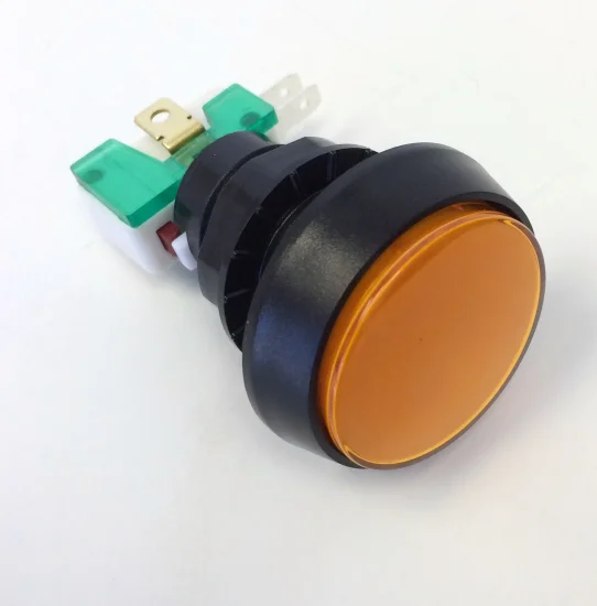 (image for) LIGHTED MEDIUM ROUND PUSH BUTTON - AMBER