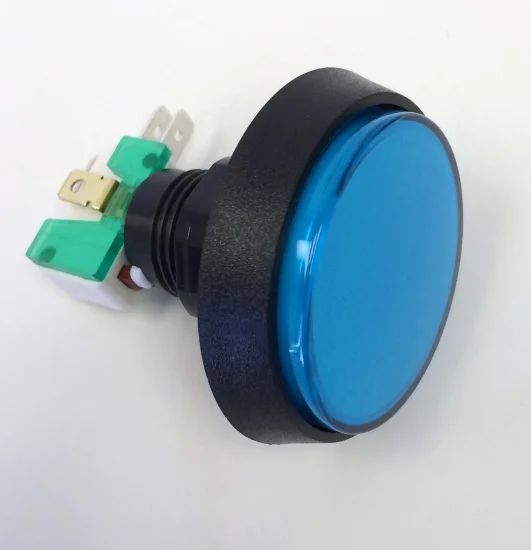 (image for) LIGHTED LARGE ROUND PUSH BUTTON - BLUE
