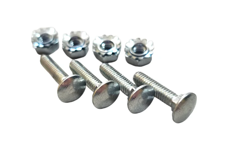 (image for) 8-32 x 3/4 SMOOTH TOP BRIGHT FINISH w/KEEP NUT SET OF 4