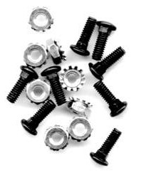 10 PACK 8-32 X 3/4" BLACK FINISH CARRIAGE BOLTS W/ NUTS